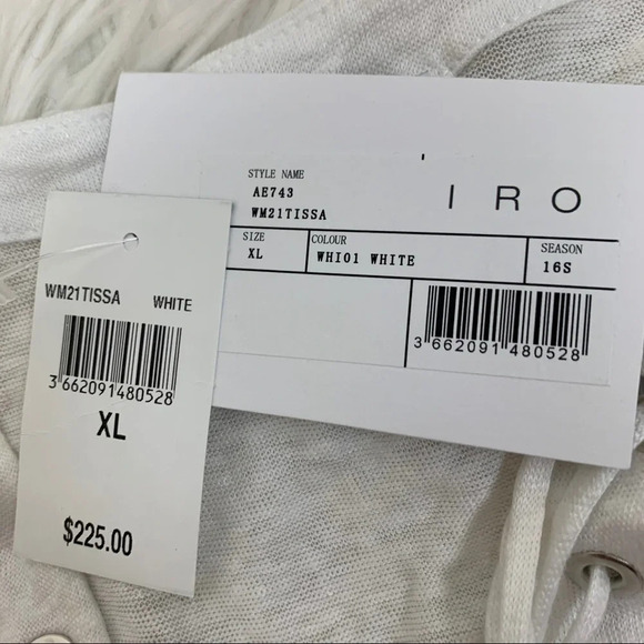 New IRO Tissa Slub Knit Top Lace Up White NWT Bohemian Women’s XL - Picture 14 of 16